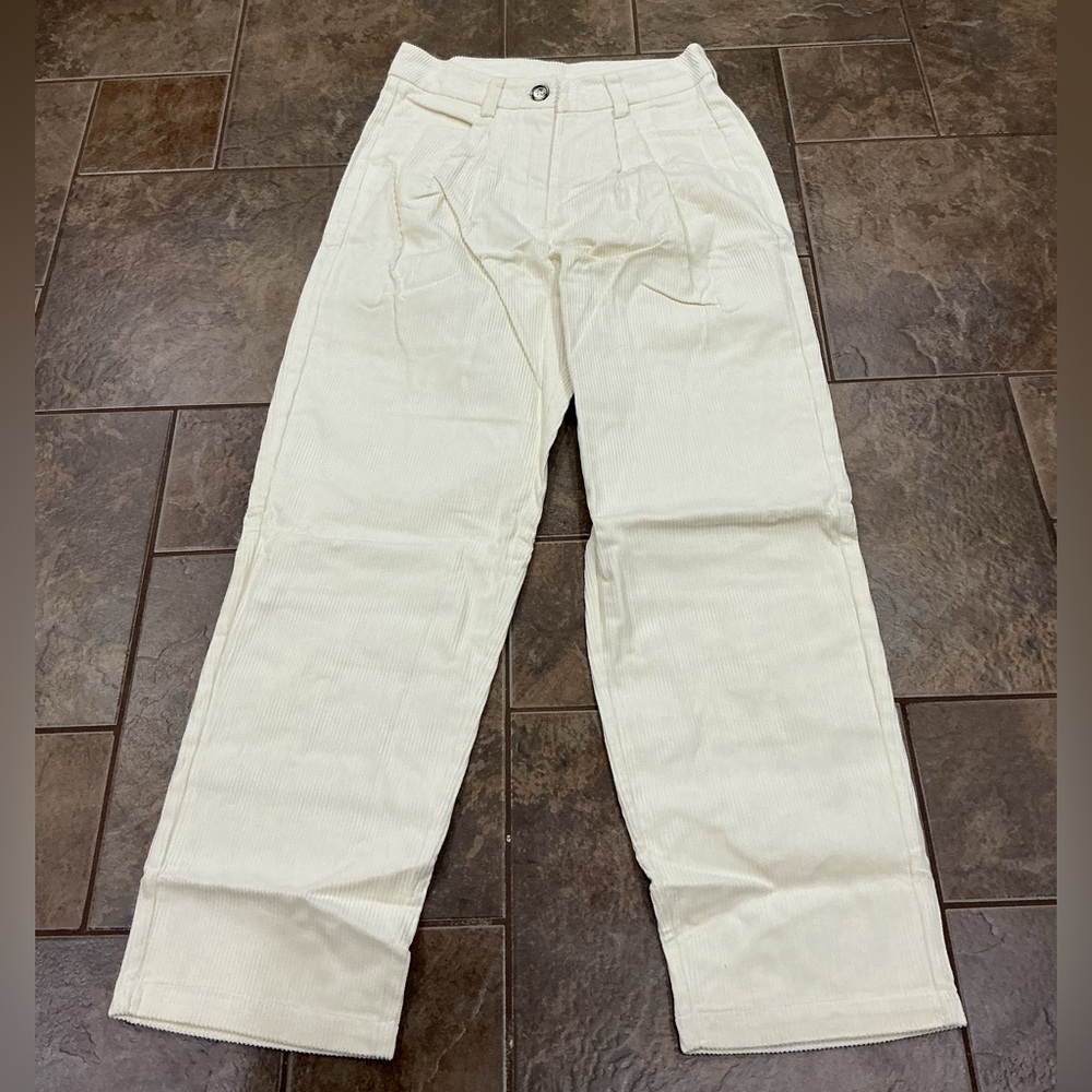 Women's Cream Corduroy Pants